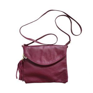 Vera Pelle Fold-over Leather Crossbody Item #3894